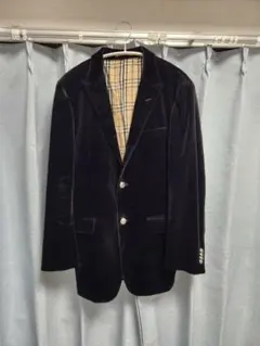 バーバリーブラックレーベル　ベルベットジャケット　黒　サイズM