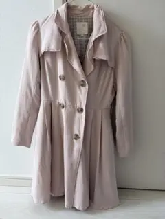 ピンク ダブルブレスト トレンチコート