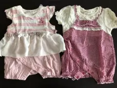 シシュノン 女の子半袖ロンパース2枚セット 70サイズ
