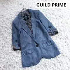 GUILD PRIME テーラードジャケット テンセル 七分袖 ロゴボタン 34のサムネイル