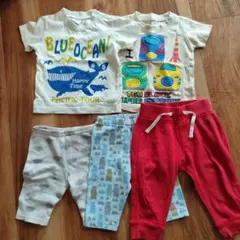 ベビー服セット80cm Tシャツ2枚 パンツ3枚
