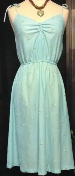 水色花柄キャミソール ワンピース ヴィンテージ