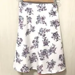 tocco closet フラワープリント×無地リバーシブルフレアスカート