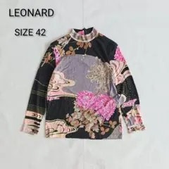 レオナール モノトーン 花柄 洗える ゆったりトップス L - メルカリ
