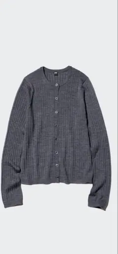 メリノリブクルーネックショートカーディガン