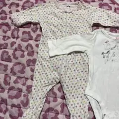 花柄ロンパースとcarter's カバーオール 3ヶ月