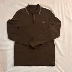 し*ー様 FRED PERRY ブラウン 水色 長袖ポロシャツ M3636
