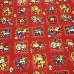 生地 はぎれ 綿ポリ レトロ 水森亜土 アドちゃん 赤