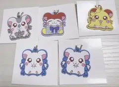 ラバーキーホルダー　りぼんちゃん×2 こうしくん　ねてるくん　ちび丸　5点セット