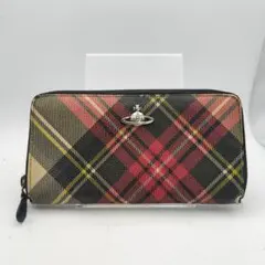ヴィヴィアンウエストウッド　長財布　財布　ウォレット　チェック柄　レッド