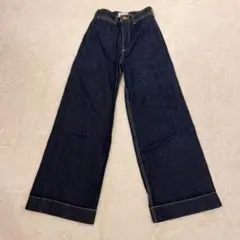 AZUL by moussy ワイドデニム S インディゴ 綿　ハイウエスト
