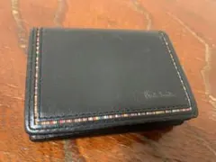 Paul Smith 羊革 ブラックレザー 三つ折り財布