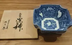 深川製磁 白鷺 鉢 木箱付 染付 有田焼のサムネイル