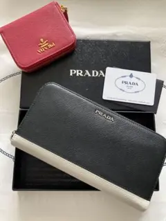 新品★プラダ★長財布★ユニセックス★サフィアーノ★バイカラー★1ML506