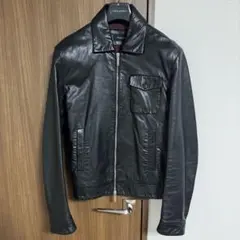 【値下げ】Dsquared2 メンズ ブラックレザーライダースジャケット【50】