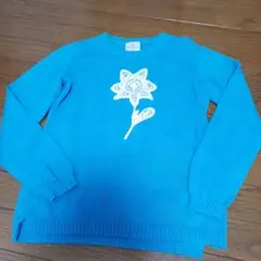 Hanna Andersson 花柄刺繍薄手 セーター 150