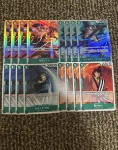 緑ゾロ　スタートデッキ　パーツ　おでん　ミホーク　SR 錦えもん　ゾロ　各4枚
