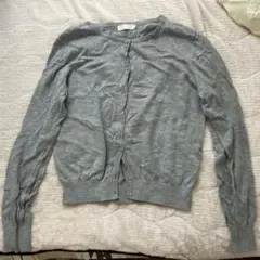 earth music&ecology カーディガン クルーネック グレー 丸首