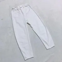 ZARA ザラ ＊ ホワイトデニムテーパードパンツ ジーンズ 白 ゴム 32のサムネイル
