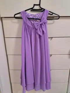 パープル ノースリーブワンピース　ドレス (サイズ130)