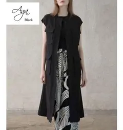 最終価格【美品】アーガブラック Aga ヤマダヤ リネンロングジレワンピース