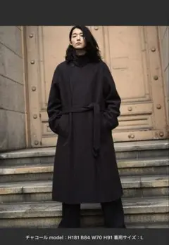 WYM SMOOTH HERRINGBONE MAXI OVER COAT L