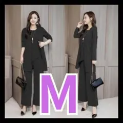 レディース3点セット M フォーマル パンツスーツ セットアップ a25