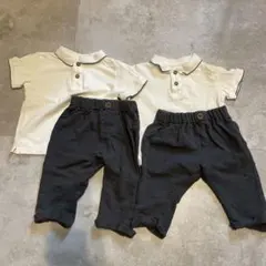 H&M ポロシャツとパンツ2セット 74 68 双子