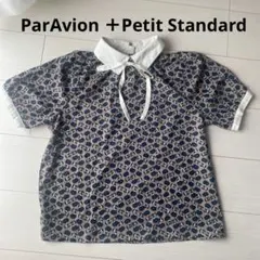 花柄 半袖ブラウス 襟　リボン　ParAvion フラワー　パラビオン　レトロのサムネイル