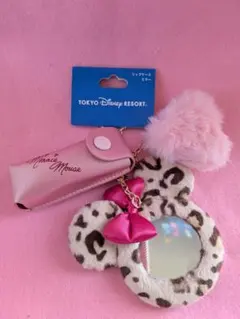 東京ディズニーリゾート 新品タグ付き　ヒョウ柄　 ミニー　リップケース　ミラー