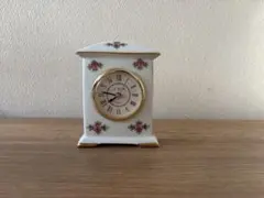 置時計 セラミックアートアカデミー 「LA SEINE」 薔薇柄 陶器製