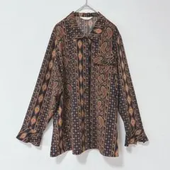 igrek ヴィンテージ　古着　レトロ　ペイズリー柄シャツ　総柄シャツのサムネイル