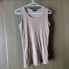 ベージュ タンクトップ 綿100%