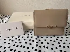 agnès b. ベージュ 三つ折り財布