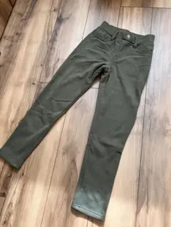 オリーブグリーン 裏起毛パンツ 130