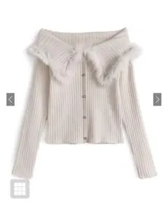 GRL グレイル　ファーオフショルダーニットトップス[an1616] ホワイト