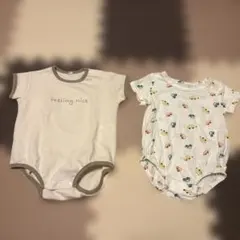 西松屋　バースデイ ベビーロンパース 2枚セット 半袖　サイズ70