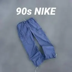 太め 裾幅24cm ナイロンカーゴパンツ 90s NIKE ドローコード付き
