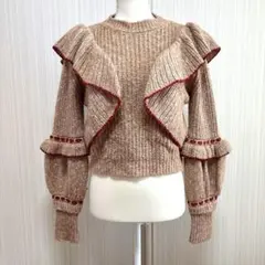 Lily Brown フリル付き長袖ニット