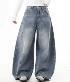 Mushwear インクジェットウォッシュカーブデニム