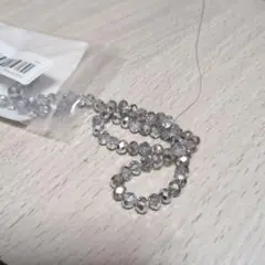 シルバーアクリルラウンドビーズ約50個