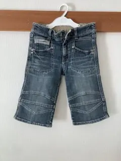 デニムハーフパンツ ゴムウエスト