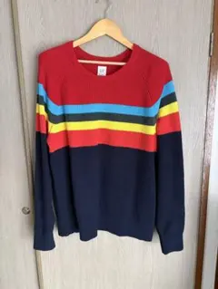GAP ストライプ マルチカラーマルチボーダー ニット セーターLサイズ
