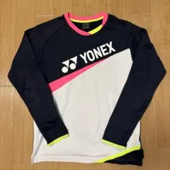 상태 좋음 YONEX 긴팔 웜업 L 네이비/핑크