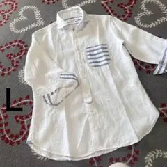 【お買い得SALE❗️】ジョイントワークス リネン ホワイトシャツ 40サイズのサムネイル