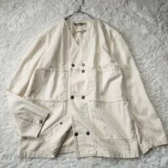 【25AW】未使用級　シンゾーン　ノーカラーカバーオール　ジャケット　34　白系のサムネイル