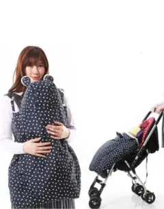 水玉模様おくるみ ブラック