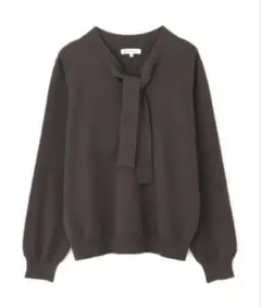 ナチュラルビューティーベーシック ボウタイニット チャコール Mサイズ