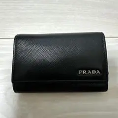 PRADA プラダ キーケース・リボン・サフィアーノレザー・ブラック・黒