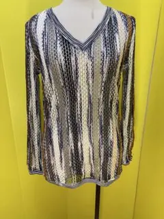 MISSONI 長袖ニット Vネック マルチカラー イタリア製のサムネイル